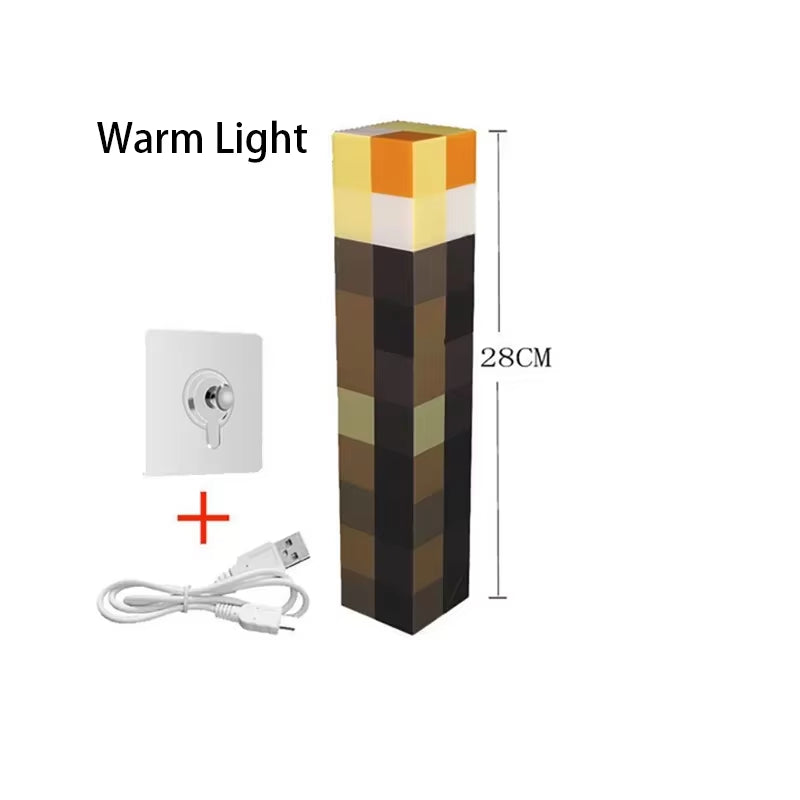 11.5 Inch Brownstone Torch Led Night Lights USB Rechargeable Table Light Game Room Decoration Lamp Kids Birthday Gifts Toy Lamps