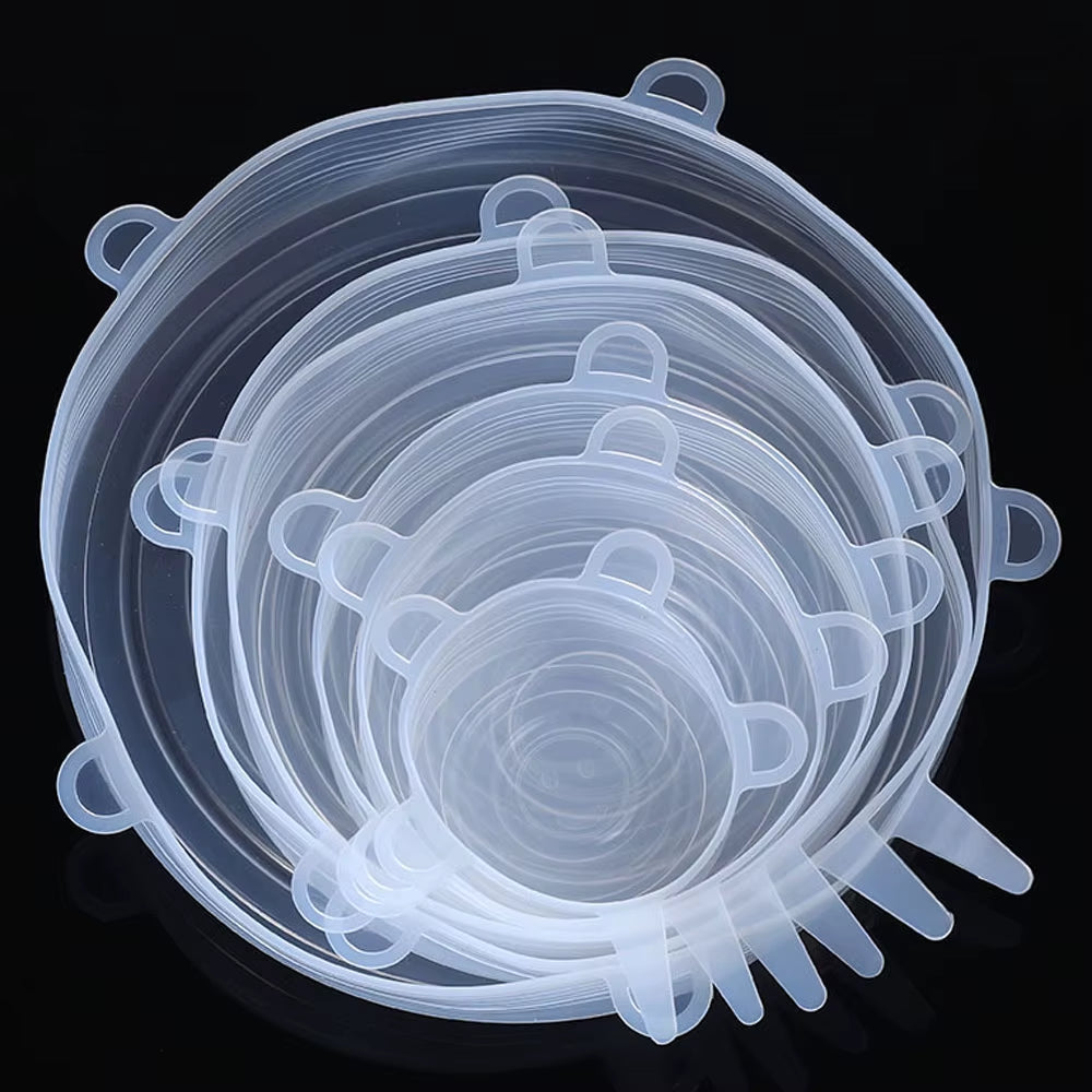 Silicone Stretch Lids Reusable Universal round Square Silicone Food Wrap Bowl Pot Lid Silicone Cover Pan Cooking Kitchen Stuff