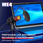 Computer Condenser Microphone Professional for PC Laptop USB Wired Streaming Sound Live Podcast RGB Record Gaming Accessories