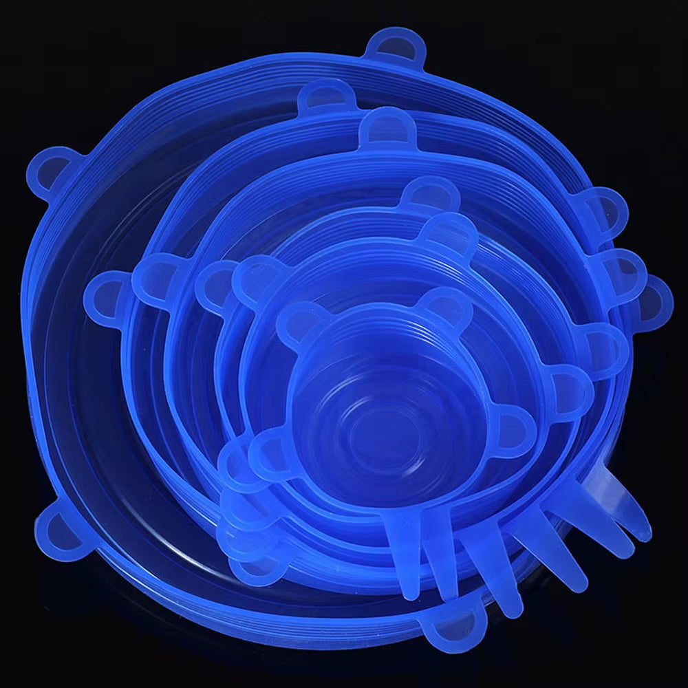 Silicone Stretch Lids Reusable Universal round Square Silicone Food Wrap Bowl Pot Lid Silicone Cover Pan Cooking Kitchen Stuff