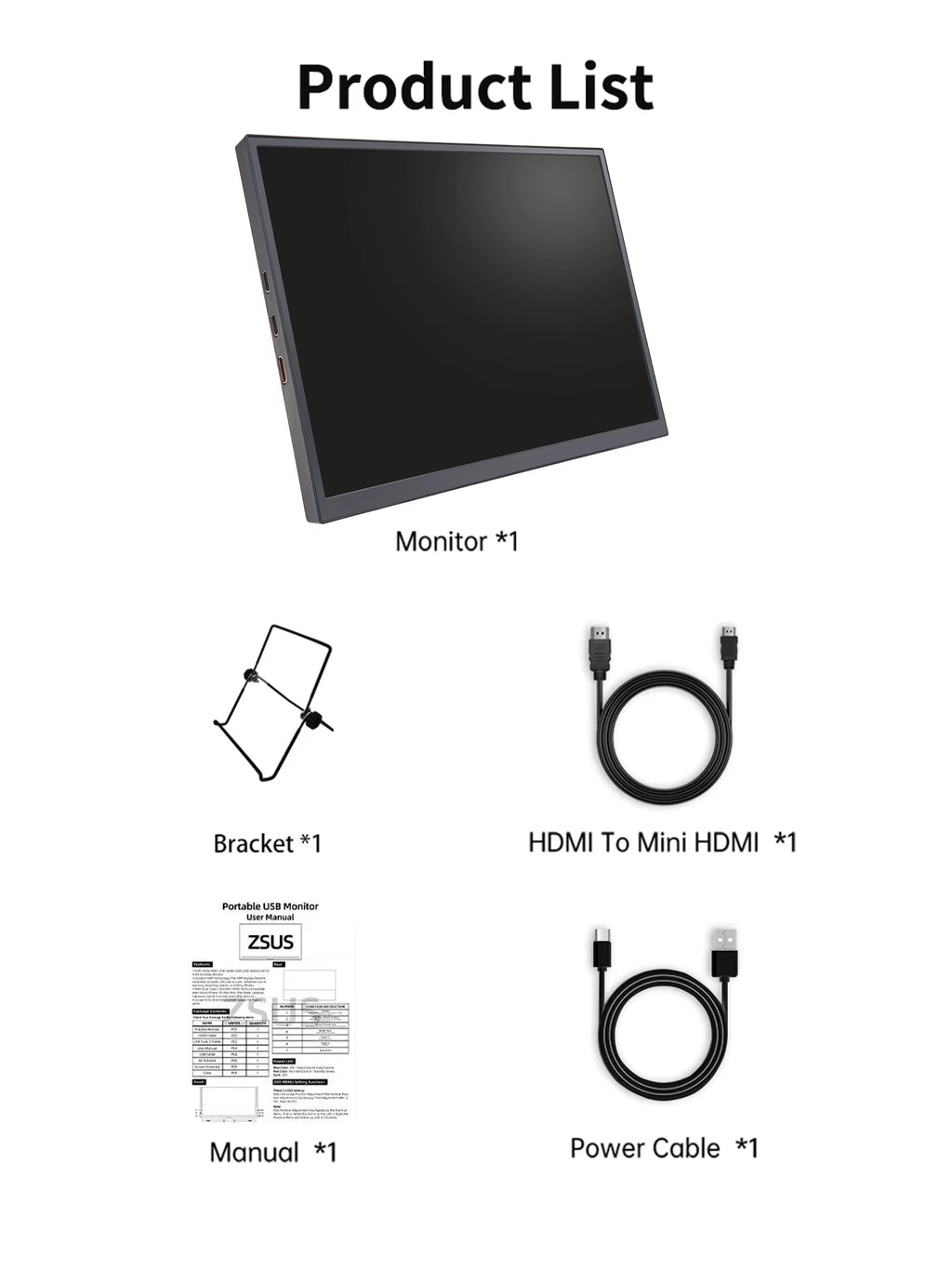 10.5-Inch Portable Monitor 1280P 100%Srgb 15:10 Low Blue Light for Xbox PS4 / 5 Switch Cell Phone PC Loptop Extension