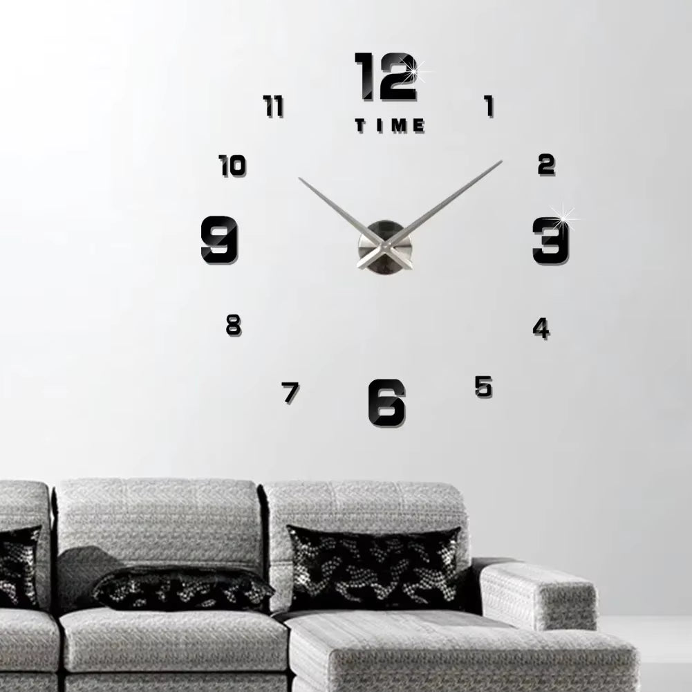 Digital Clock Wall Led Home. Mural 3D Decor DIY Decoration for Bedroom Glow Living Room Family Silent Clocks Garden
