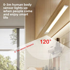 30/40/50CM LED Bar Light USB Type C Rechargeable Ultra Thin Motion Sensor Night Lamp for Kitchen Closet Cabinet Bedroom Lighting
