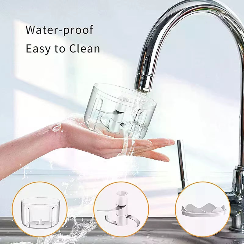 Electric Mini Garlic Chopper,Food Processor,Portable Cordless Garlic Mincer Masher,Meat Grinder