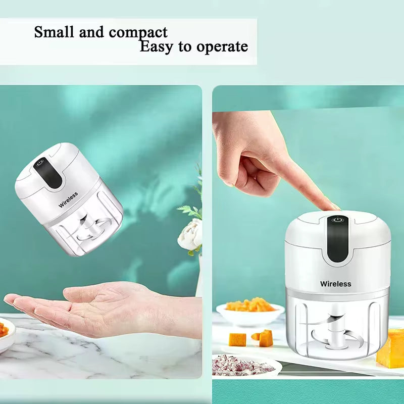 Electric Mini Garlic Chopper,Food Processor,Portable Cordless Garlic Mincer Masher,Meat Grinder