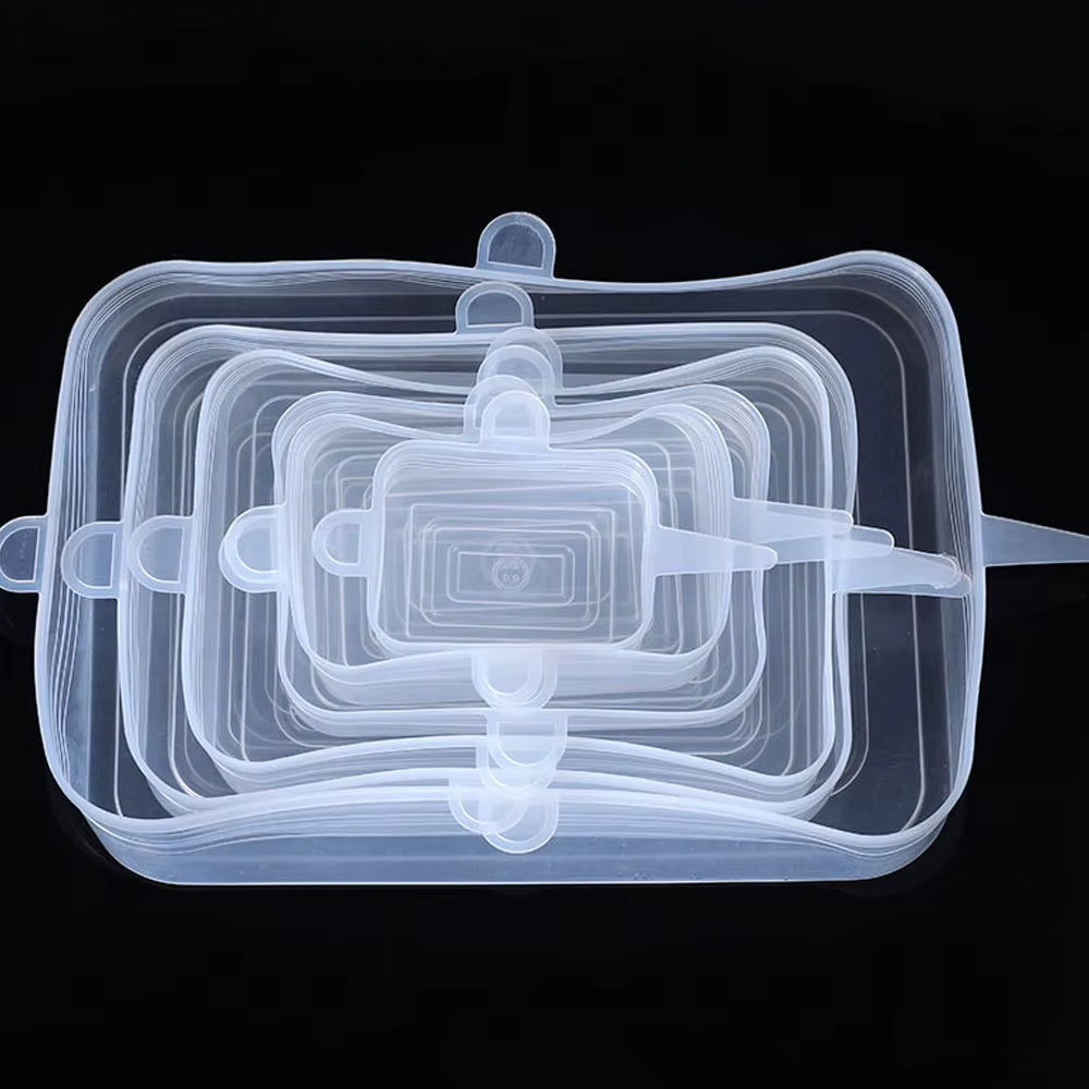 Silicone Stretch Lids Reusable Universal round Square Silicone Food Wrap Bowl Pot Lid Silicone Cover Pan Cooking Kitchen Stuff