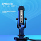 USB Microphone for PC Mac Gaming Recording Stream Podcast, Computer Condenser Mic with Phone Adapter Headphone Output