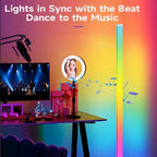 App Controlled RGB Corner Floor Lamp Musical Dimmable for Party Wedding Holiday Events Decoration