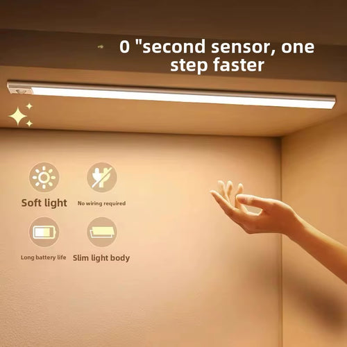 30/40/50CM LED Bar Light USB Type C Rechargeable Ultra Thin Motion Sensor Night Lamp for Kitchen Closet Cabinet Bedroom Lighting