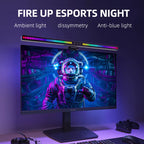 60Cm RGB Led Computer Monitor Light Bar Music Rhythm Screen Hanging Light Dimming Atmosphere Night Lamp for Game/Study/Work