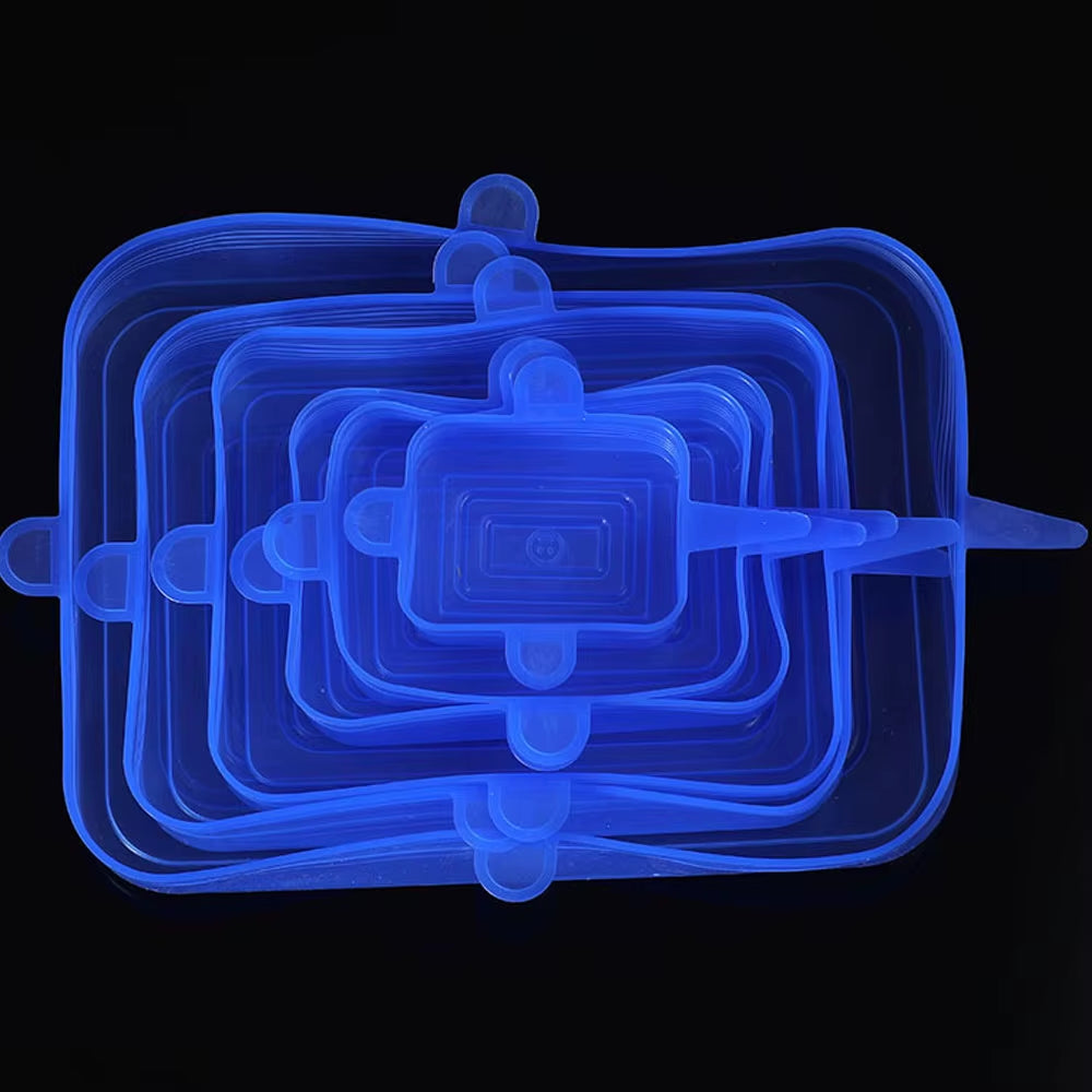 Silicone Stretch Lids Reusable Universal round Square Silicone Food Wrap Bowl Pot Lid Silicone Cover Pan Cooking Kitchen Stuff