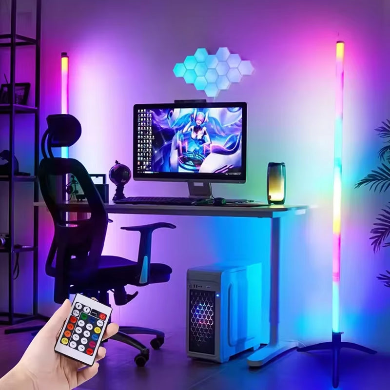 App Controlled RGB Corner Floor Lamp Musical Dimmable for Party Wedding Holiday Events Decoration