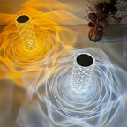 1PC Crystal Rose Table Lamp, Remote Control & Touch Bedside Lamp, LED Night Light, Dimmable Bedside Lamp, USB Rechargeable, For