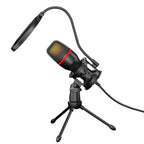 Computer Condenser Microphone Professional for PC Laptop USB Wired Streaming Sound Live Podcast RGB Record Gaming Accessories