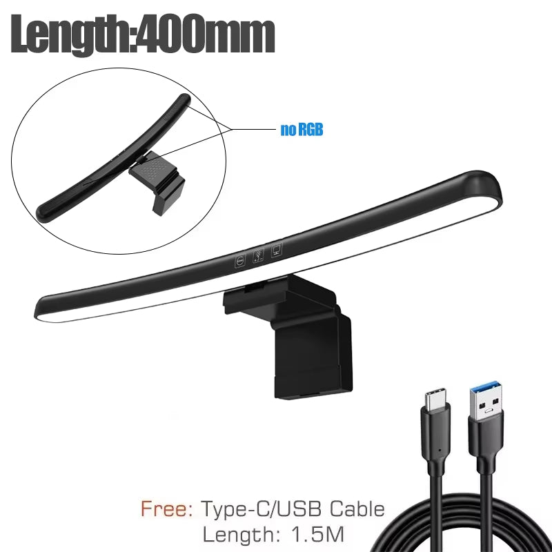 60Cm RGB Led Computer Monitor Light Bar Music Rhythm Screen Hanging Light Dimming Atmosphere Night Lamp for Game/Study/Work