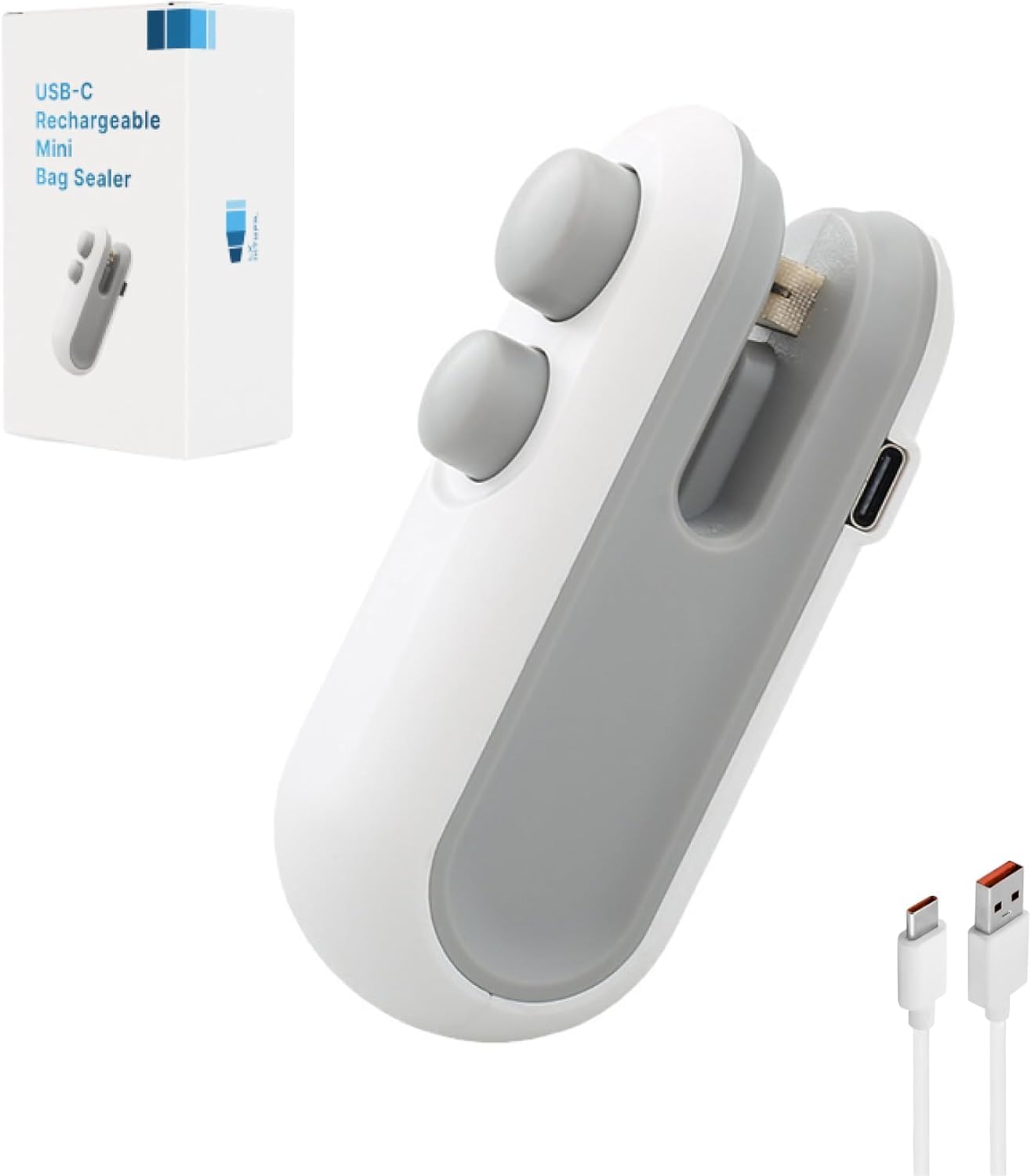 Mini Sealing Machine USB Rechargable Heat Sealer Storage Bag Plastic Package Food Sealer Clip Bag Handheld Food Heat Sealer